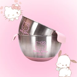 Hello Kitty Egg Beater Authentic Sanrio Anime Kawaii 304 Stainless Steel Non-Slip Soup Bowl Soup Pot Baking Tools Cute Gift