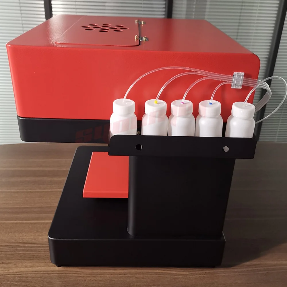 CISS 4 Cups Latte Art Coffee Printer for Epson L1218 Food Grade Edible Inkjet Printer for Macaron Cake Candy Beans Dessert