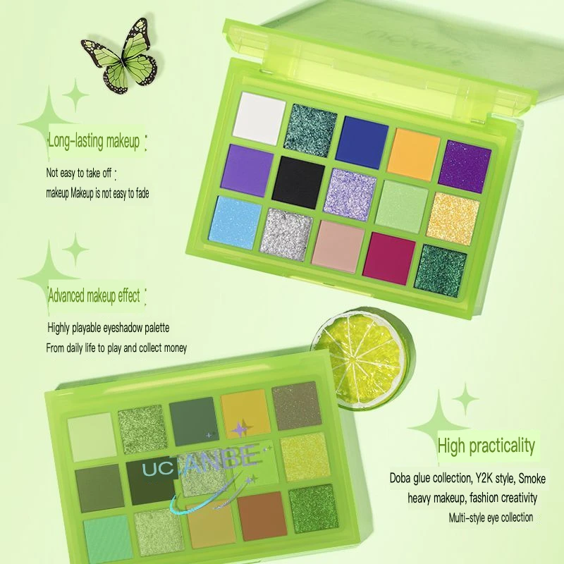 Ucanbe 15 色アイシャドウパレットスーパーピクセル春夏ドーパミン学生高彩度ステージパフォーマンスコスプレメイクアップ