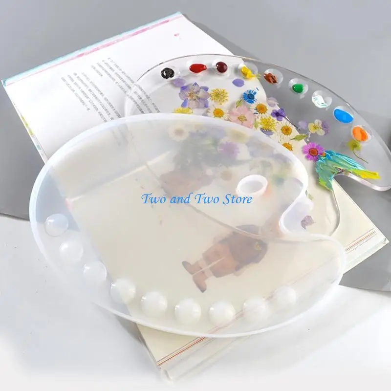 HX6F Eye Makeup Irregular Oval Palette Panel Mold Resin Casting Silicone Mold