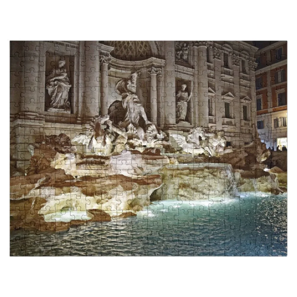 Trevi Fountain - Roma, Italia Jigsaw Puzzle Wooden Boxes Customizeds For Kids Wooden Adults Photo Puzzle