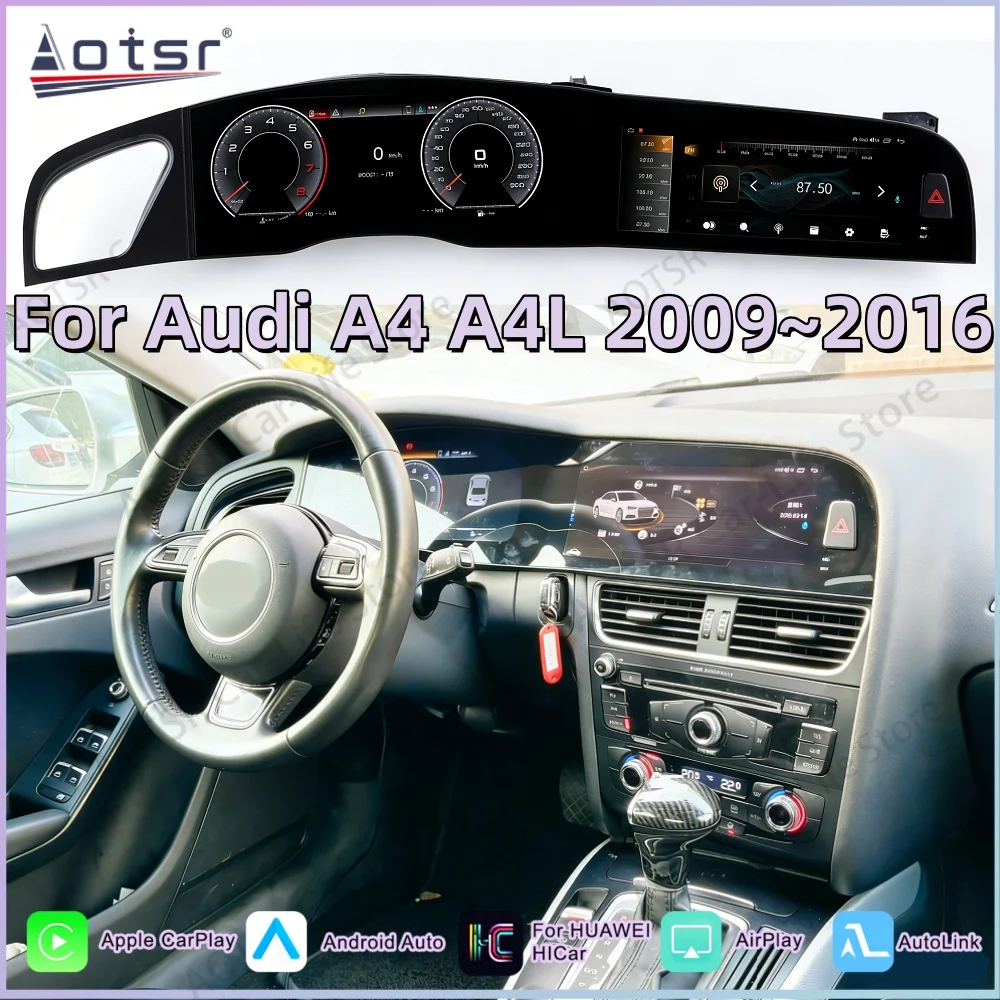 

For Audi A4 A4L 2009~2016 Digital dashboard Multimedia Android 15 Carplay GPS Navigation Radio Car Stereo Receiver Head Unit