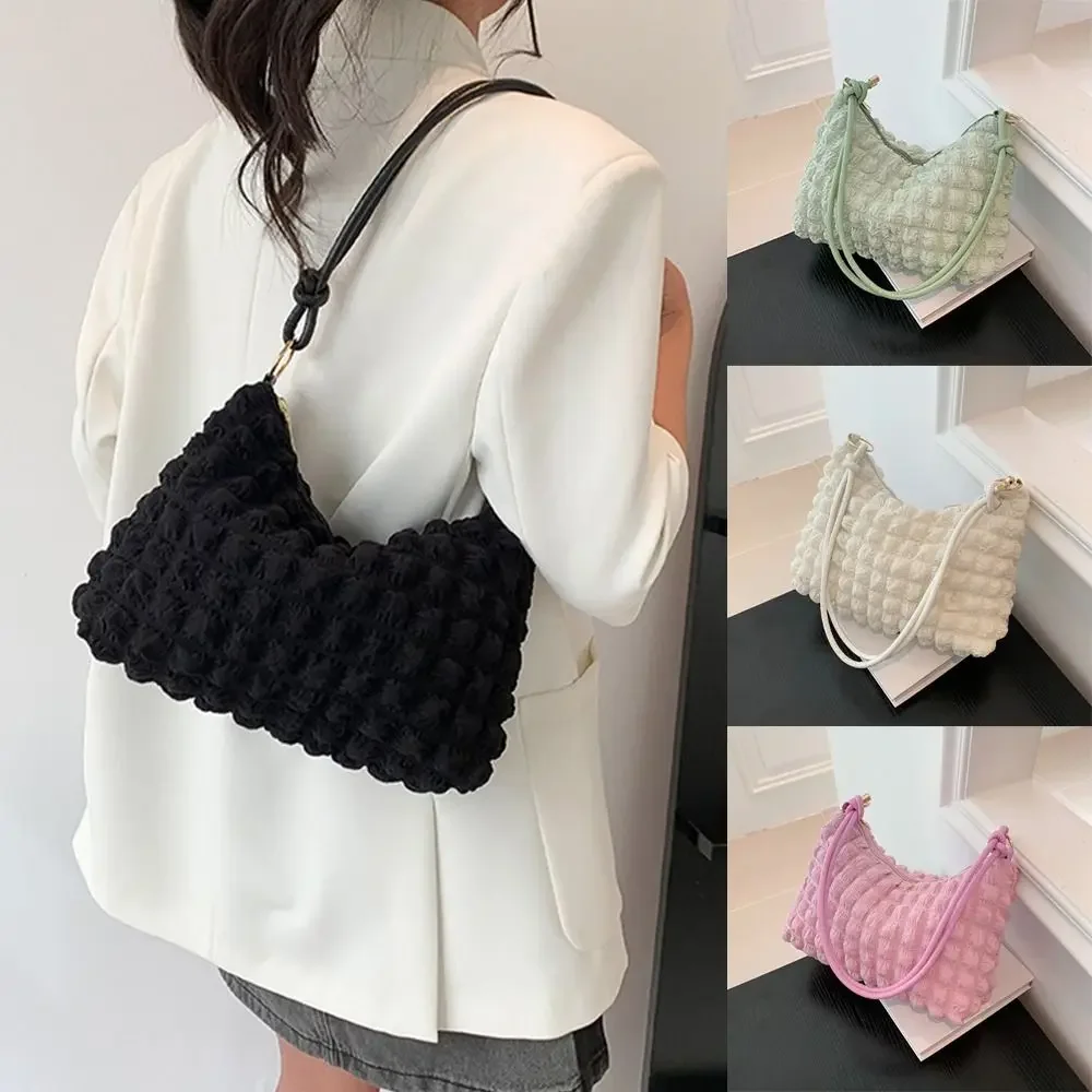 Fashion Large Capacity Shoulder Bags for Women Girls Pure Color Handbag Ladies Trendy Casual Underarm Bag