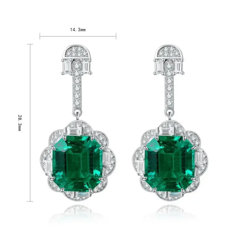 

RUIF New Popular S925 Silver 7.18ct Hydrothemal Lab Grown Emerald Women Jewelry Party Gift Weddingring