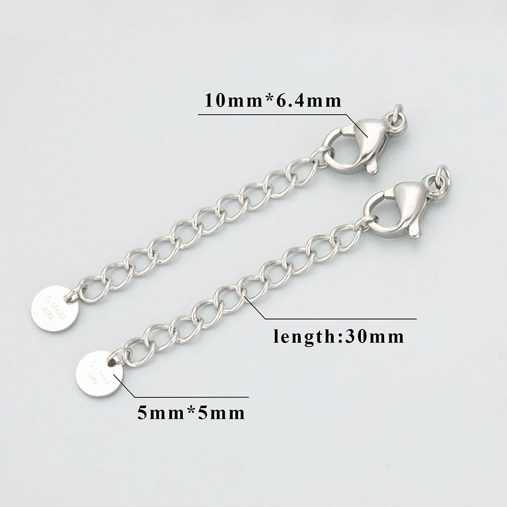 GUFEATHER MC37, sieraden accessoires, 316L roestvrij staal, nikkelvrij, handgemaakt, sieraden maken bevindingen, verlengde ketting, 4 stks/partij - afbeelding 1