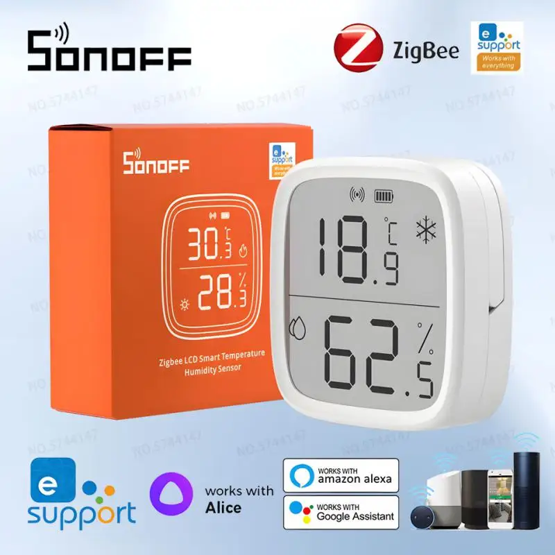 

SONOFF SNZB-02D Zigbee Smart Temperature Humidity Sensor LCD Screen Remote Real-time Monitoring Ewelink Via Alexa Google Home