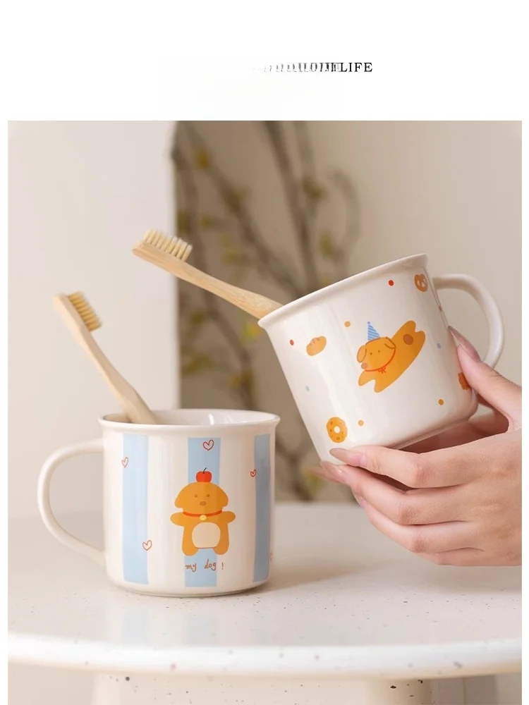 

Стакан для зубных щеток Tlife Cerc: милый мультяшный дизайн для пары, органайзер для ухода за зубами, аксессуар для дома и ванной, стакан для полоскания с дизайном в виде печенья