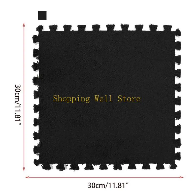 KX4B DIY -плюшевый мохнатый ковер Baby Children Buzzles Playmat Plain Curg