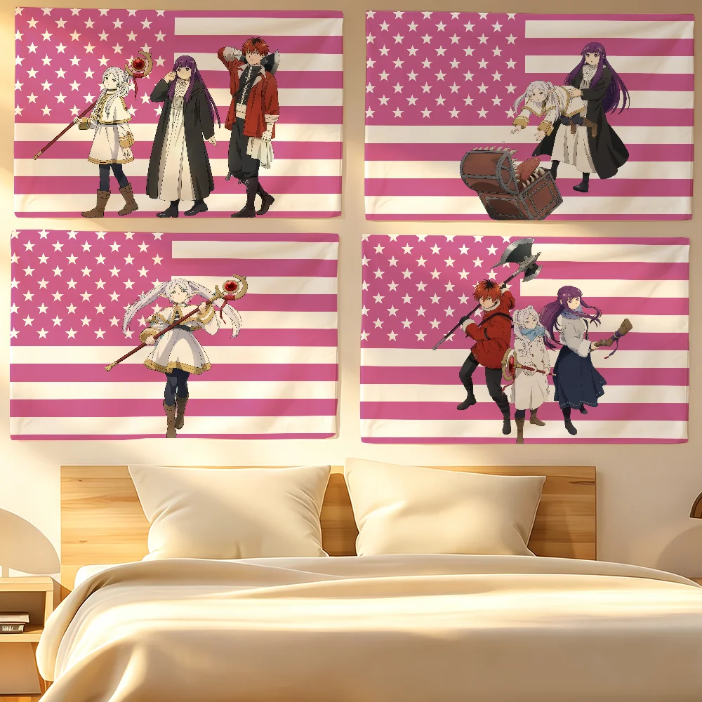 Anime Frieren Beyond Journeys End Flag For Sports Matches Games Parade Rally Holiday Festival Backyard Balcony Club Bar Decor