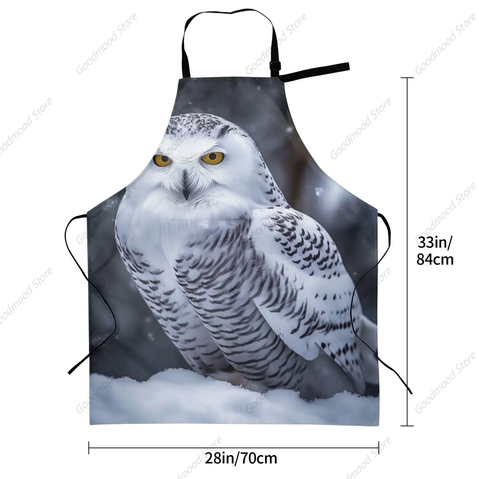 Adjustable Apron with 2 Pocket Apron for Women Men Arctic Owl Bib Chef Aprons for Cooking