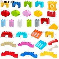 Big Building Blocks Model Castle House Accessories Room Roof Tiles Bulk Bridge Military Compatible With Bricks Children DIY Toys
