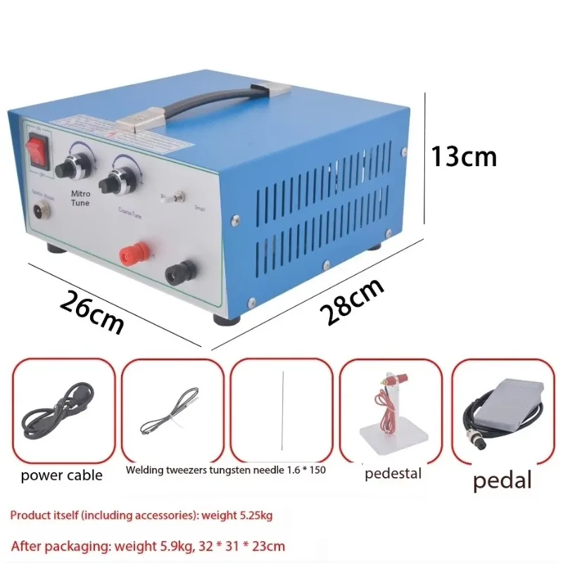 Jewelry Tools Spot Welder 80A Pulse Sparkle Welding Machine For Gold And Silver Necklace Ring Butt Handheld Laser Welder Machine