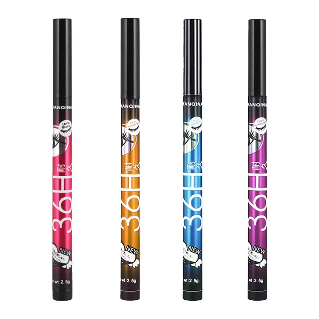 Delineador de Ojos Negro de Larga Duración, Lápiz Impermeable de Secado Rápido, Maquillaje Líquido para una Definición Intensa