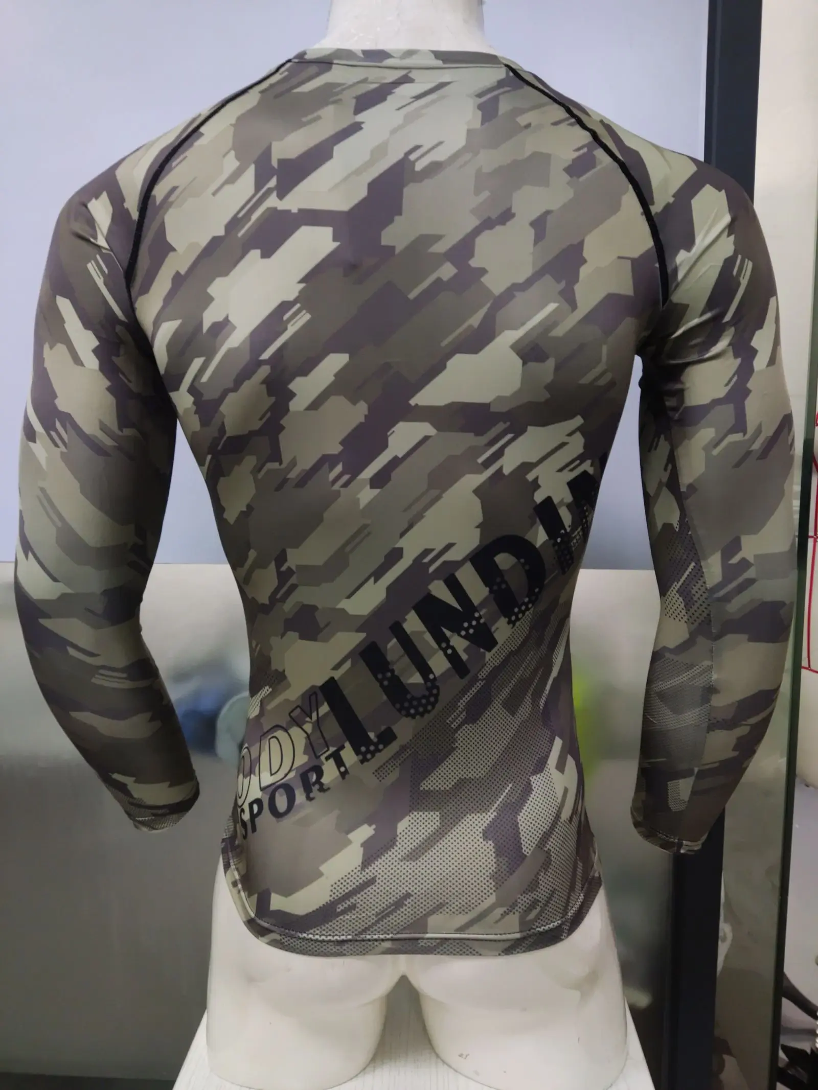 Cody Lundin Camo Polyester Spandex Bjj Rash Guard No Gi MMA  Jiu Jitsu Fighting Grappling Compression Shirt OEM Gym Fitness Tops