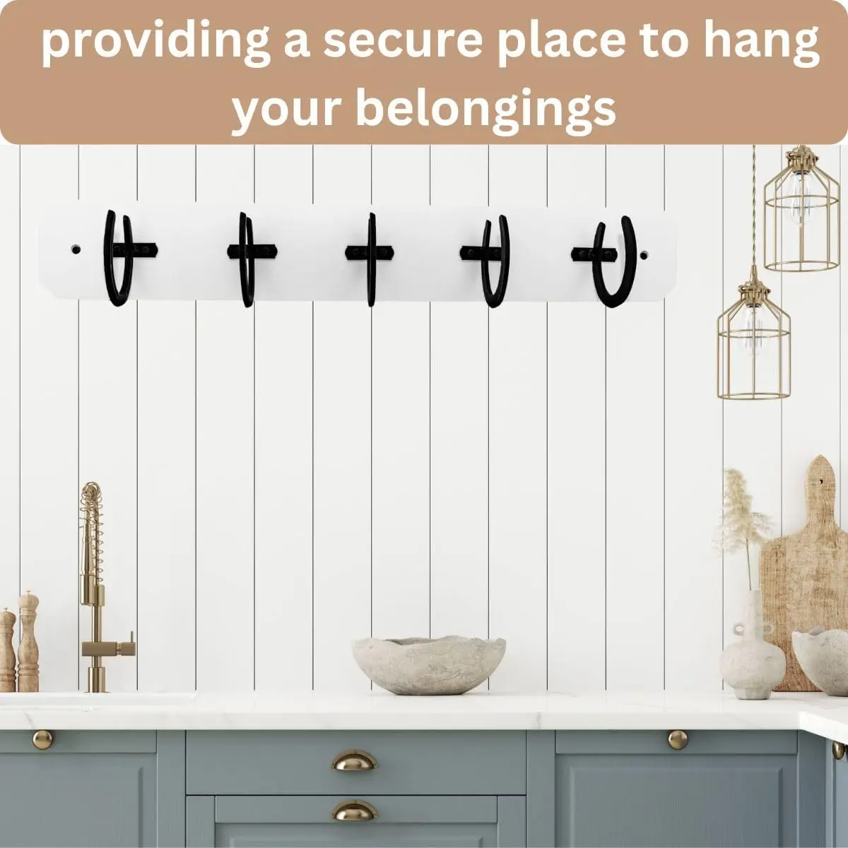 

Rustic Coat Rack Wall Mount With Horseshoe Hooks | 36.5"" Coat Hanger Wall Mount | Large Wall Coat Rack | Wall Mounted Coat