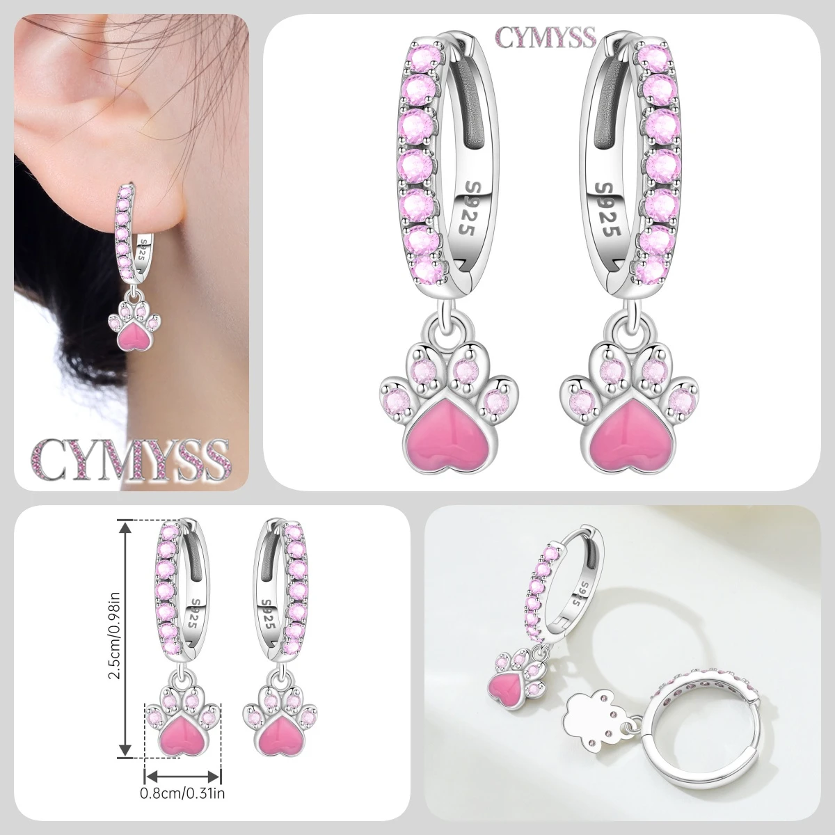 925 Sterling Silver Inlaid Zircon Butterfly Earrings Insect Element Original Design Women's Fashion Party Jewelry Gift Ear Loops S7bb1a16ad100448b86a39bf21b745ec35