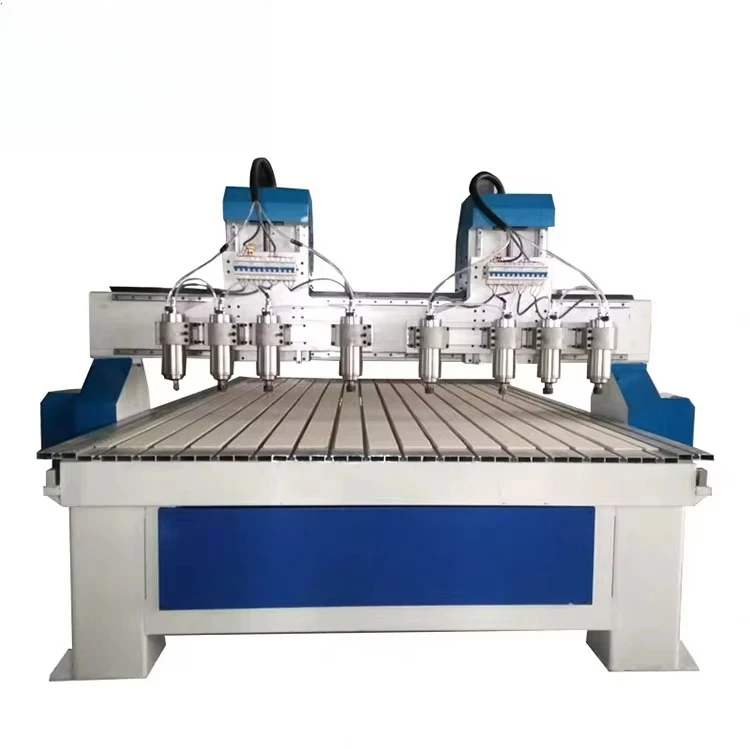 Two Spindles Eight Heads 1325 3.2kw CNC Engraving Machine for Wood PVC Acrylic Cardboard CNC Router