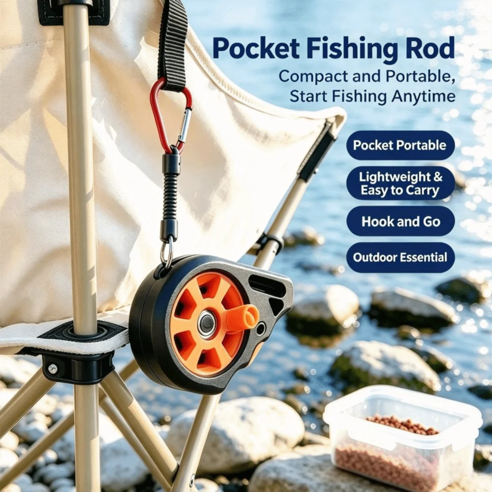 New Hand Line Reel Pocket Fishing Reel Handheld Rodless Mini Fishing Wheel Portable Lightweight Fishing Equipment for Anglers