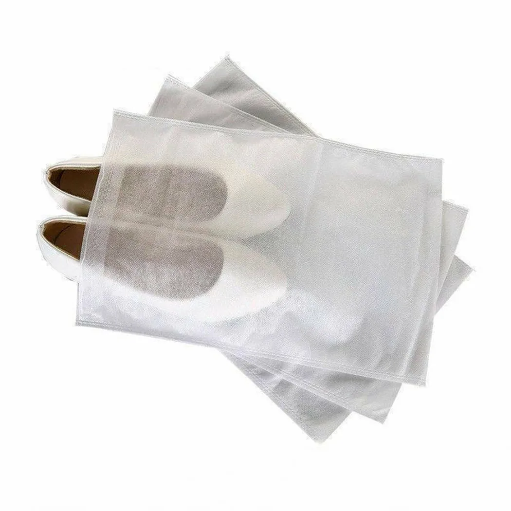 Drawstring Shoe Bags 20Pcs/Set 37*29cm Clear Dust Bags Non-woven Cloth Storage Bag White High Quality Practical