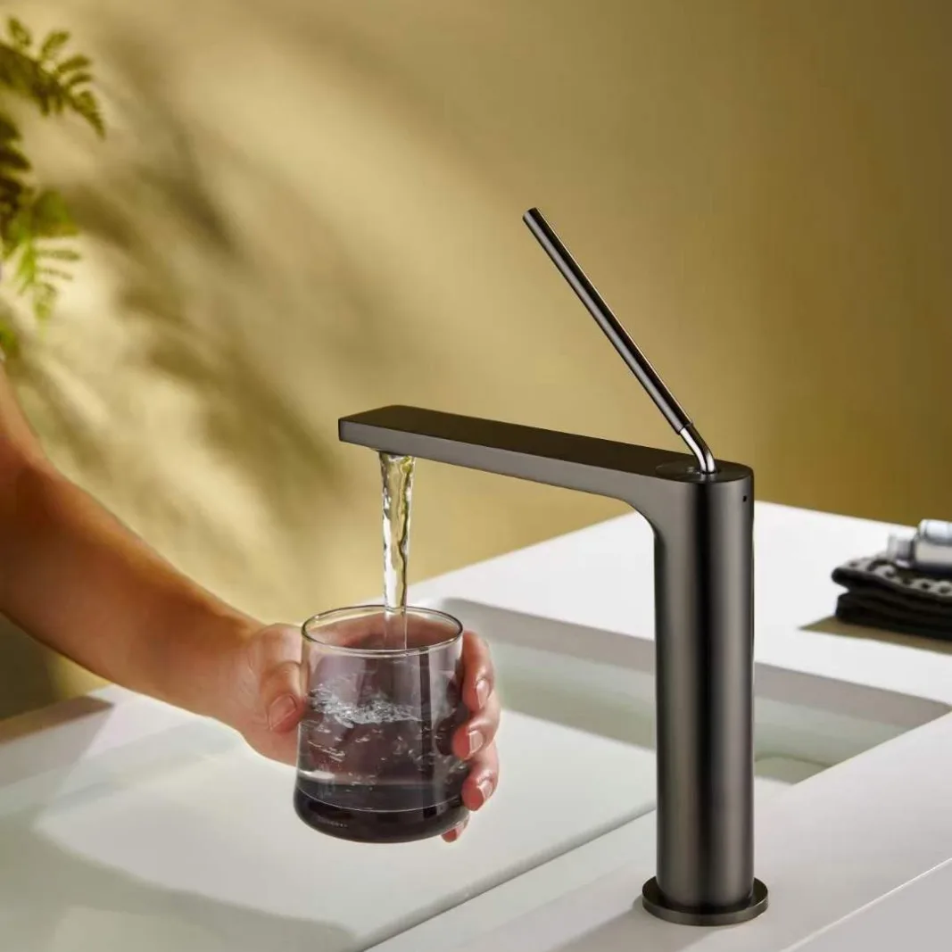 Grey Basin Faucet Bathroom Single lever Hot and Cold Sink Lead Free Mixer Tap Faucet Solid Brass Lavtory Faucet New Arrival