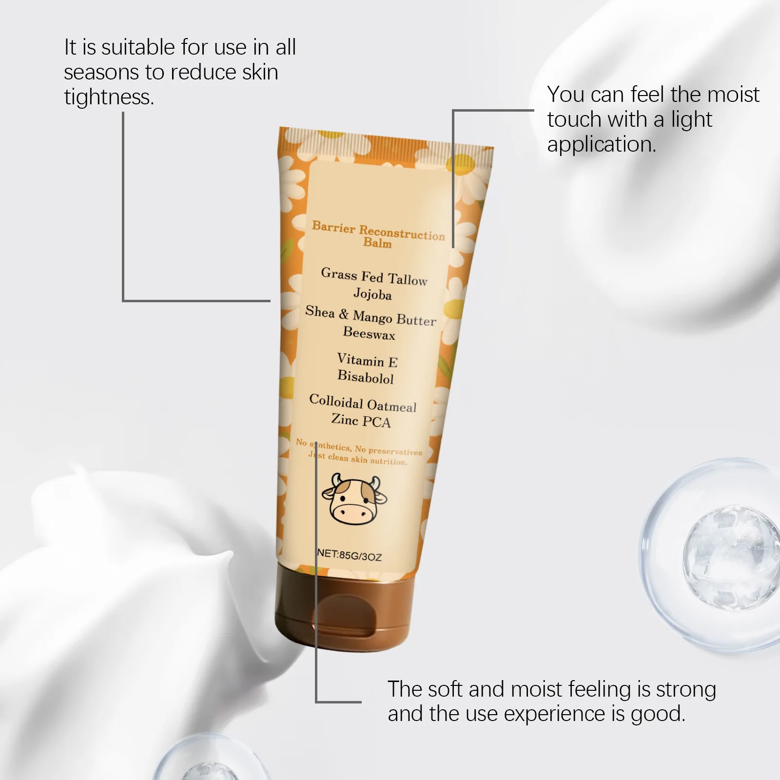 

Cow Fat Skincare Cream Deep Hydrate Enhance Elasticity Improve Dullness Relieve Roughness Brighten Epidermis Body Nourish Cream