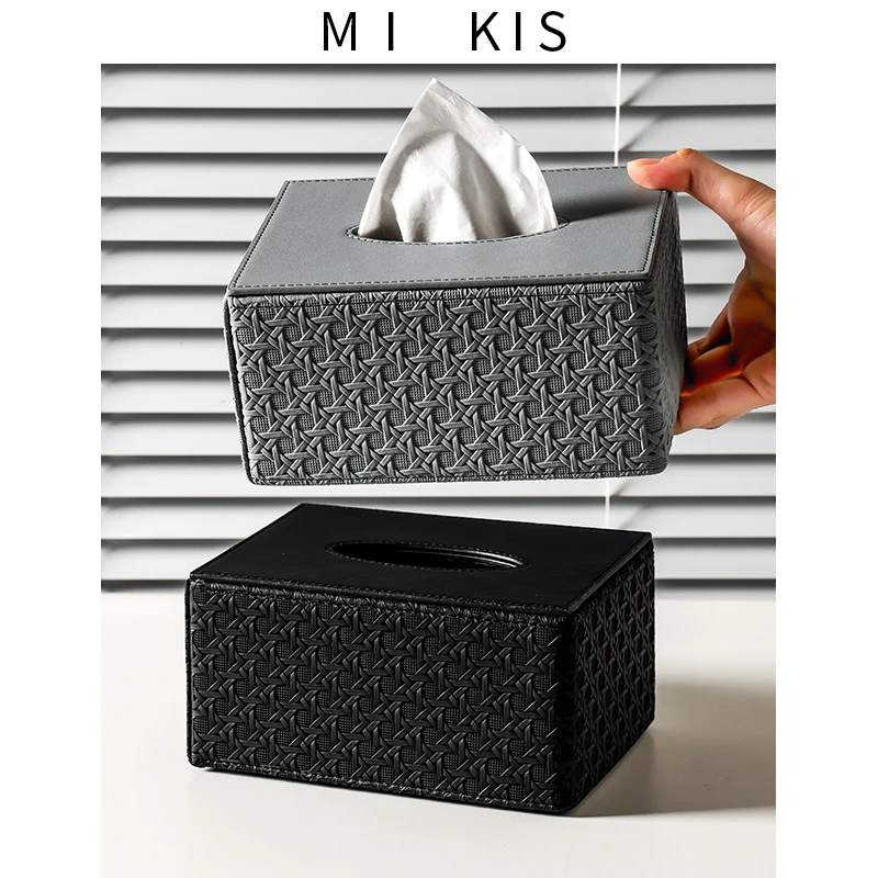  Leather Tissue Box Creative Vintage Desktop Decoration High End Feelings Living Room Drawstring Box Elegant Home Decor