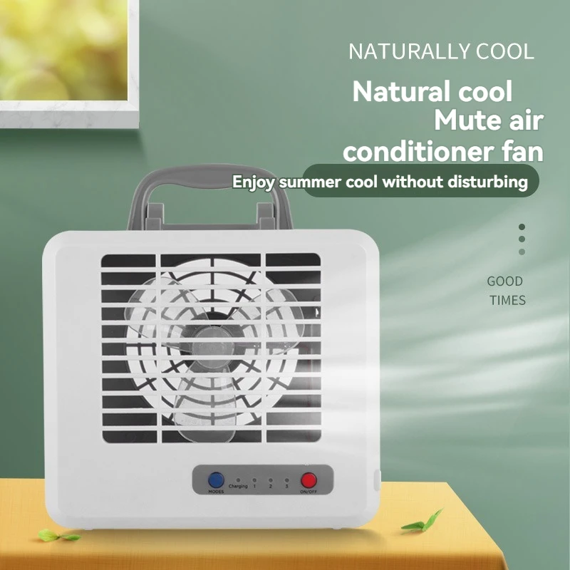 Mini air conditioning fan, dustproof mesh cover, three-level waterproof and silent air supply, desktop small fan, office small