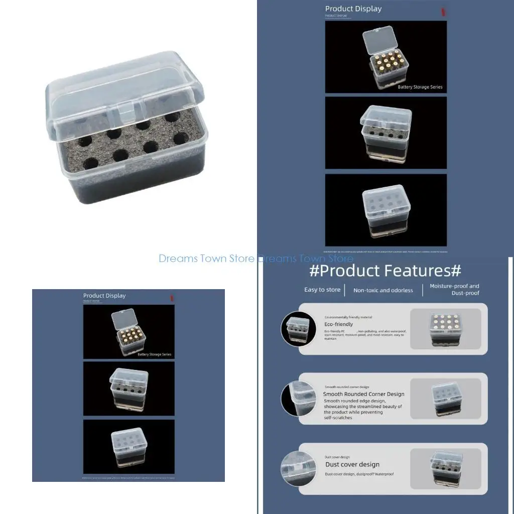

HX6A User Friendly 2A Battery Case Organiser 12 Individual Slots Sealing Protections Lightweight Design Battery Box
