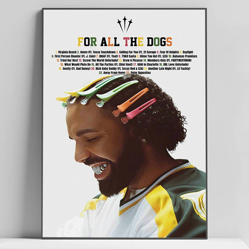Nouveau Drake vues prendre soin ses chiens de perte couverture d'album de musique impressions sur toile affiche décoration intérieure de la maison décor mural de salon