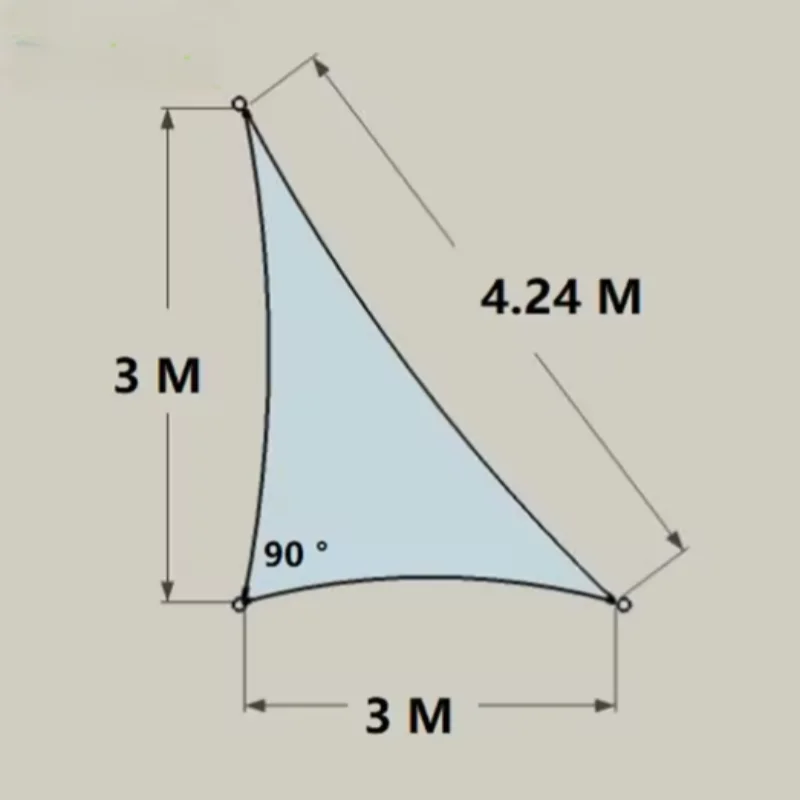 Desert Sand 3x3x4.24M HDPE Sun Shade Sail for Outdoor Awning Patio Balcony Summer Garden Gazebo Carport - Triangle Shape