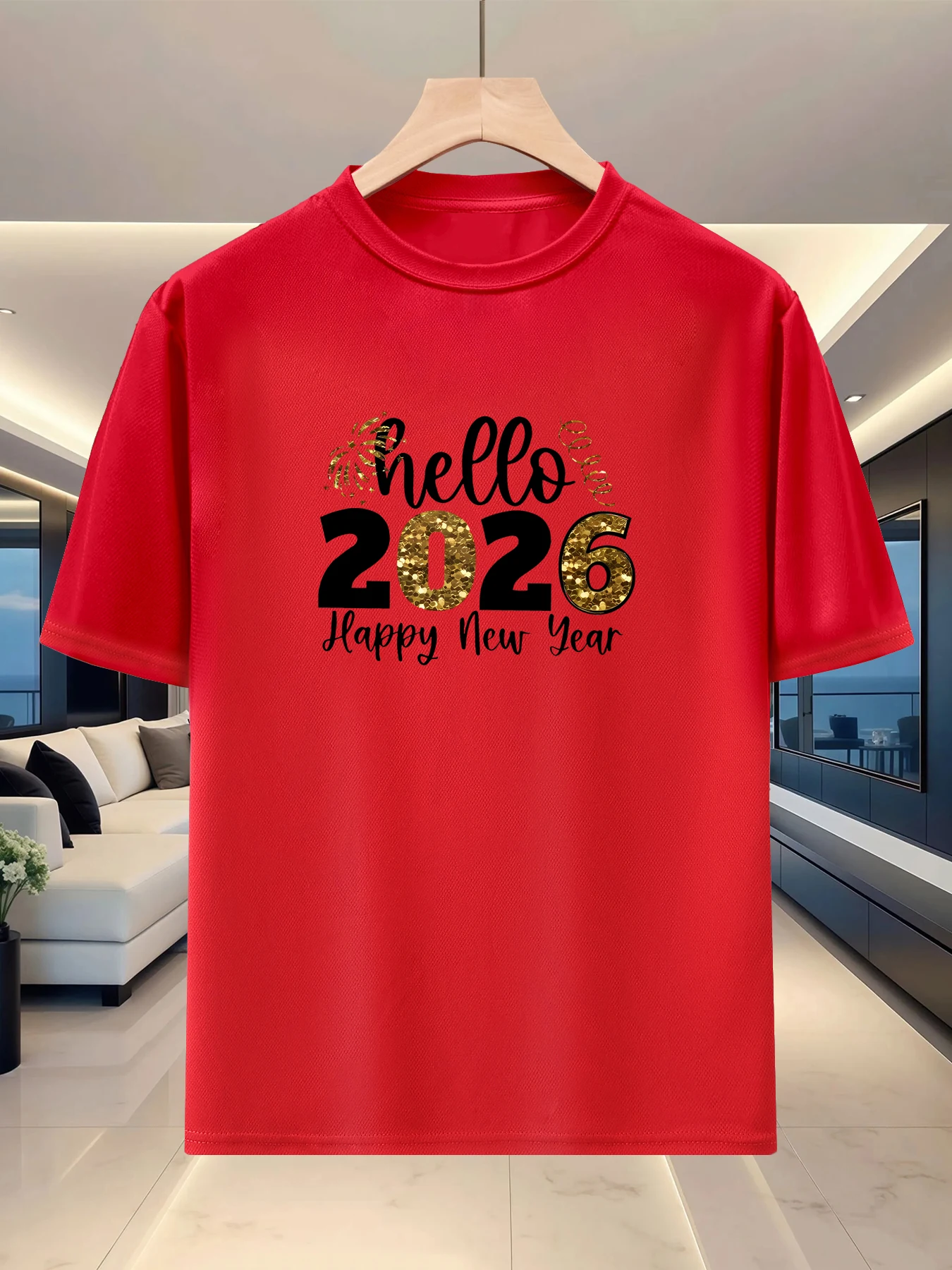 2026 New Year Trend Short-Sleeved Couple Style Printed T-Shirt - Versatile and Fashionable Men's and Women's Top