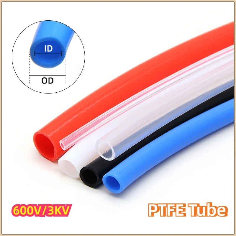 1/2/5/10M PTFE Tube ID 2.5mm x OD 4mm F46 Insulated Hose Rigid Pipe Temperature Corrosion Resistance 600V