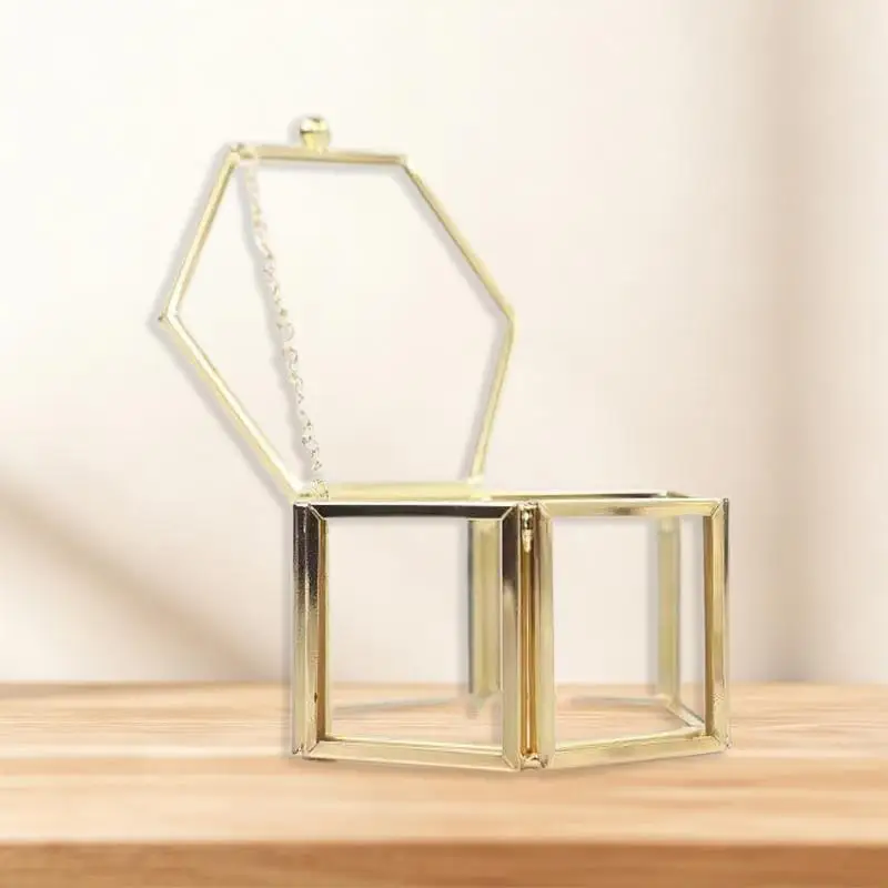 Ringbox aus klarem Glas, elegante Schmuckvitrine für Hochzeit, Heiratsantrag, Geburtstagsgeschenk, Aufbewahrung. – Detail 11