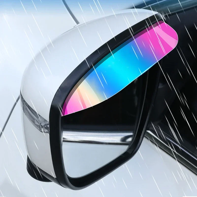 2Pcs Car Rearview Mirror Rain Eyebrow Auto Rear View Mirror Eyebrows Rainproof Shield Protector Rainy Safe Driving Accessories