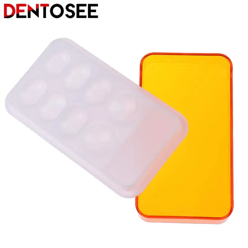 1/3/5Pc Dentist Mixing Watering Moisturizing Plate with Cover 8 Slot Palette Dental Lab Equipment Resin Dental Tool