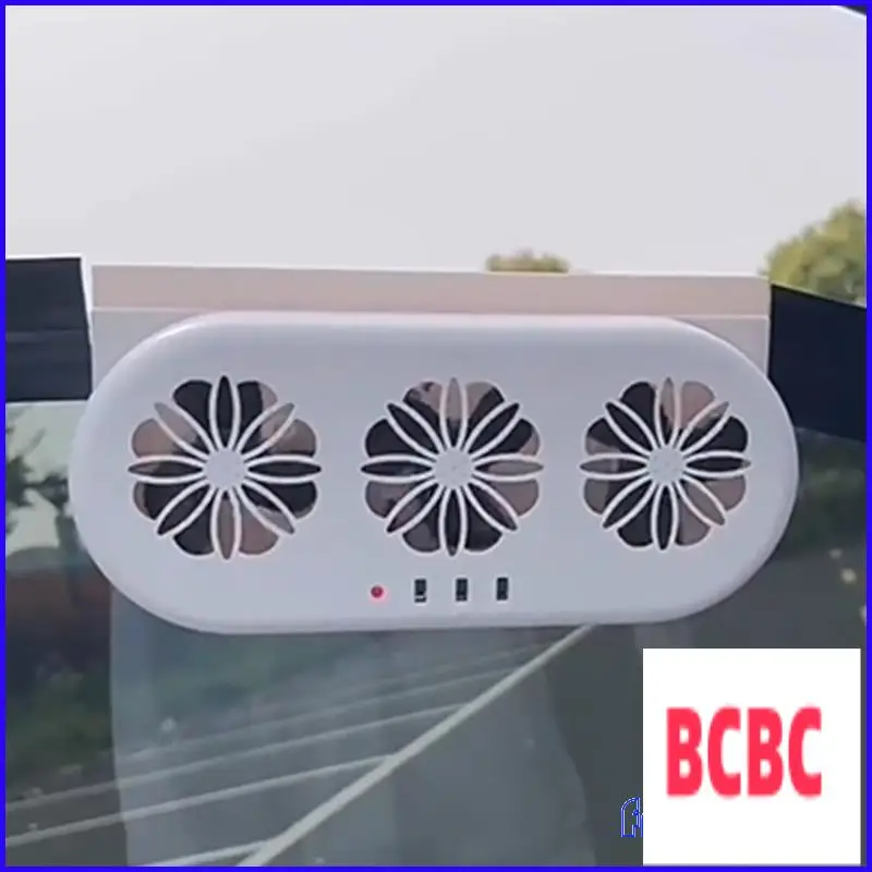 BB-Circulation Cooler Ventola per radiatore Auto ad energia solare All'interno Ventola di raffreddamento estiva Ventola per auto Risparmio energetico Bianco