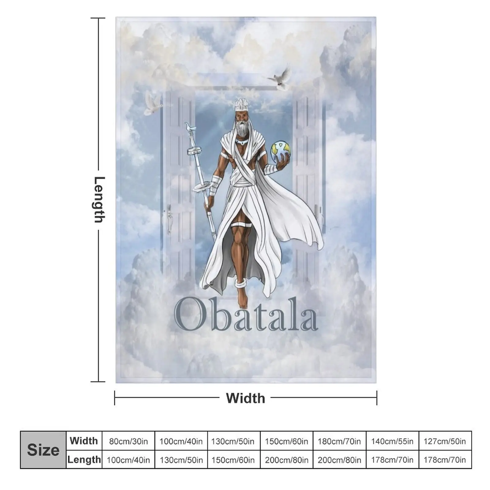 Obatala the God of Creativity and Wisdom in the Yoruba Pantheon Throw Blanket Hairys Blankets