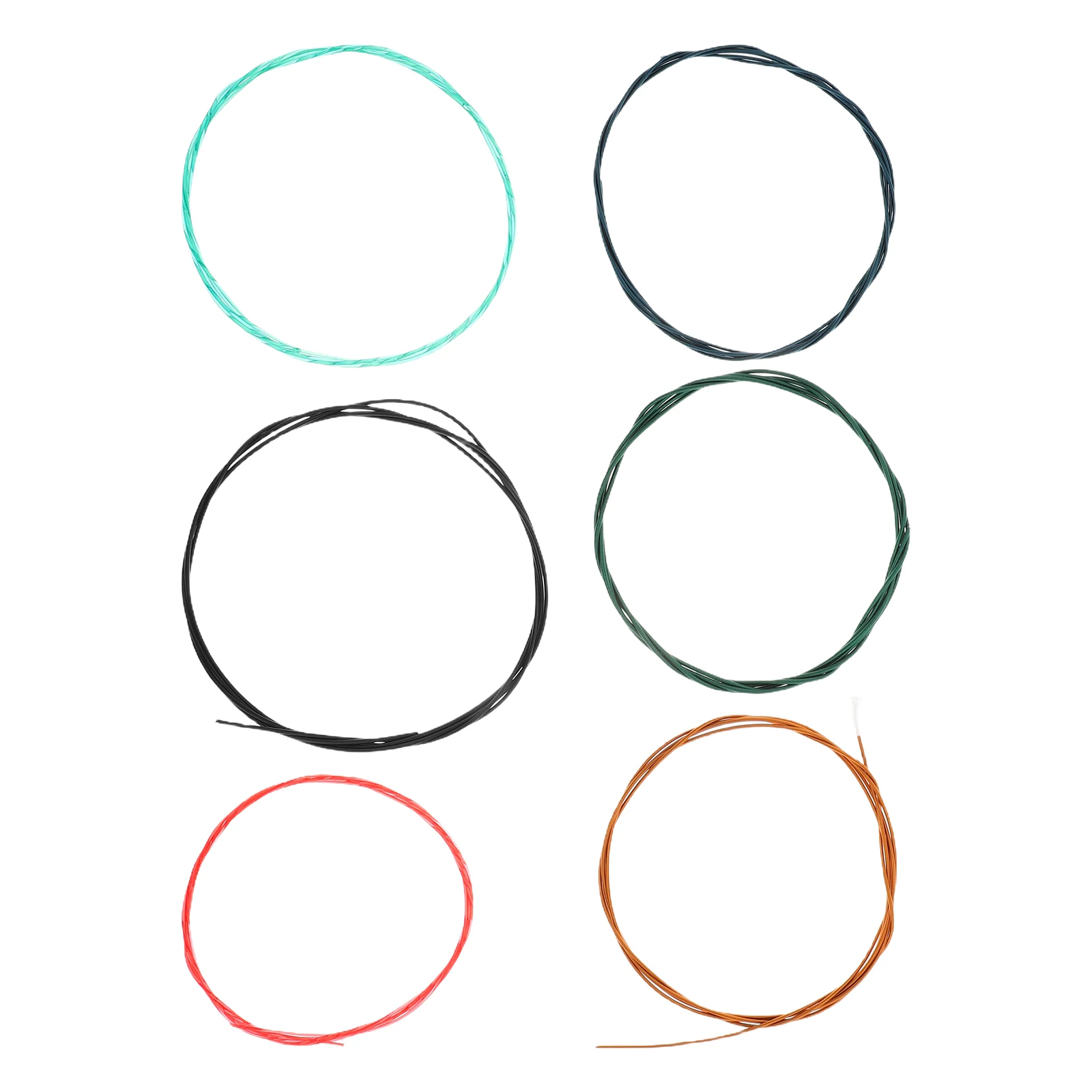 6 pçs cordas de guitarra clássico acústico folk substituição durável design colorido longa duração fácil instalação para todos os jogadores