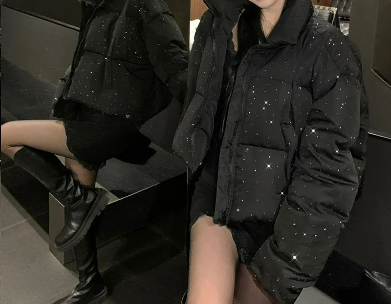 

2025 New Winter Star Studded Fashionable Warm and High-end Cotton Jacket for Women