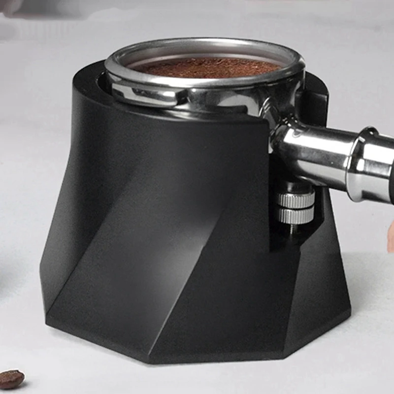 Spiral Black Tamp Base, Espresso Machine Handle Storage Base, Height Adjustable, Non-Slip Bottom