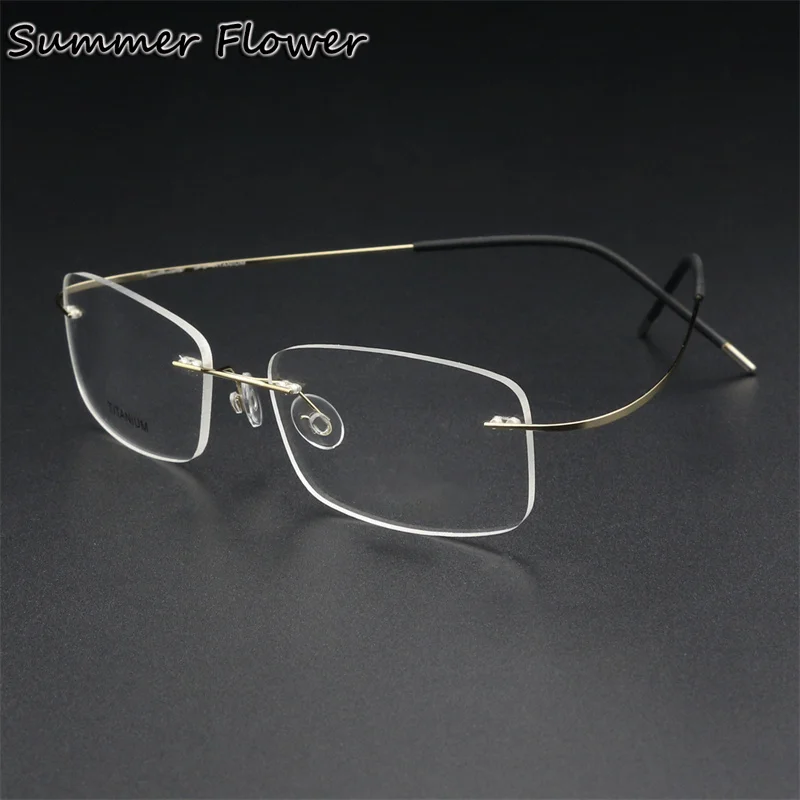 

2 g Light Frameless Eyeglasses Women 2.0 Optical Myopia Prescription Designer Rimless Glasses for Men