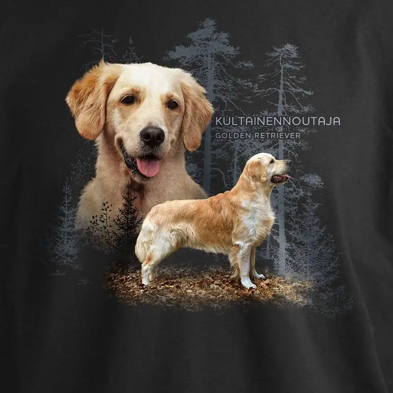 Scottish Dog Breed Golden Retriever Printed T-Shirt 100% Cotton O-Neck Summer Short Sleeve Casual Mens T-shirt Size S-3XL