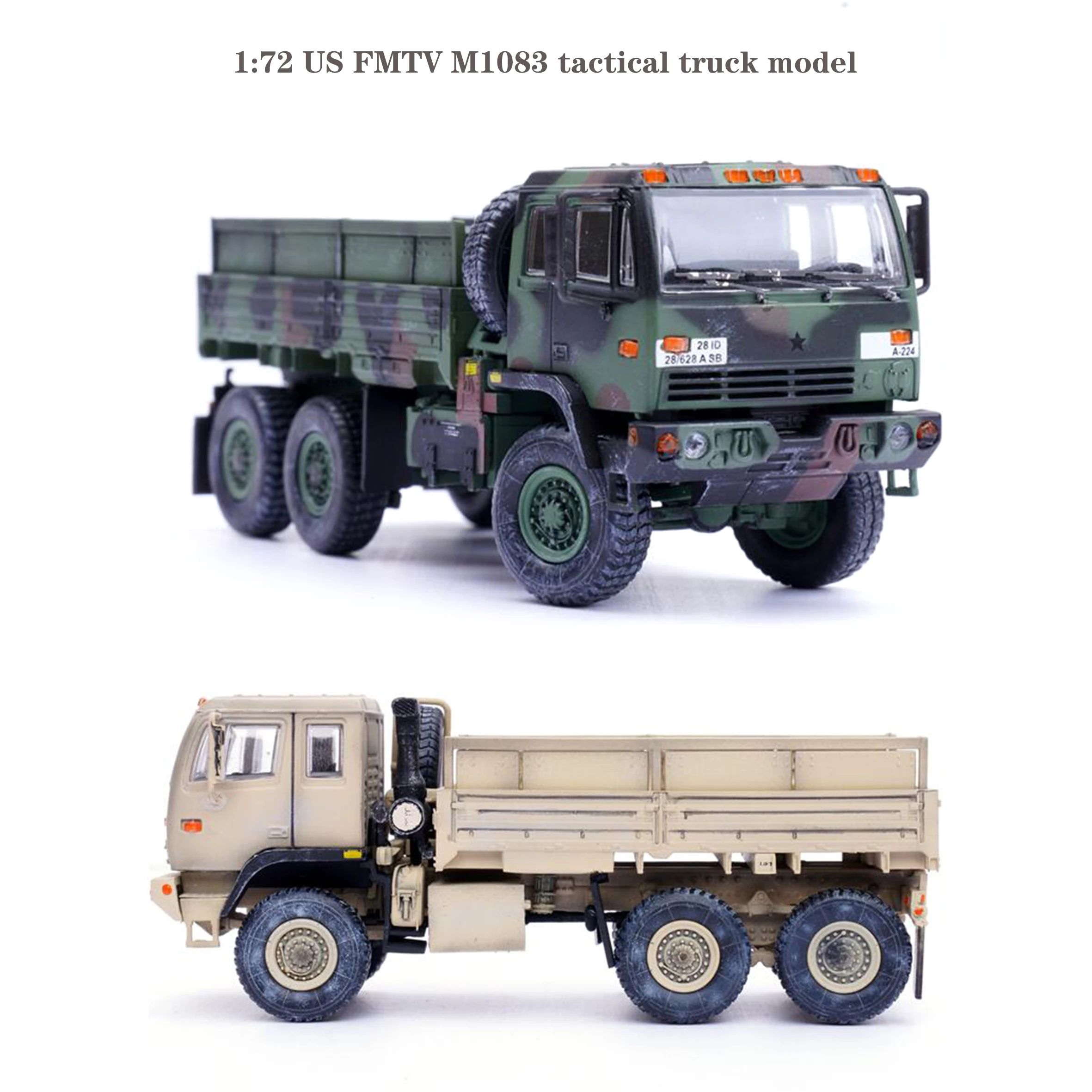 

Fine 1:72 US FMTV M1083 tactical truck model NATO Camo Desert Camo Finished product collection model