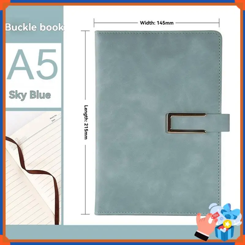 Compact Retro A5 Leatherbound Notebook Soft Leather U-Shaped Magnetic Buckle Business Office Notebook Diary Notebook