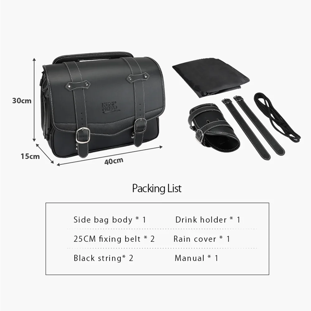 Motorcycle Saddlebag 15L Waterproof Side Bag Saddle Bag Universal For Honda Rebel 500 250 1100 For XL883L XL1200NS Accessories