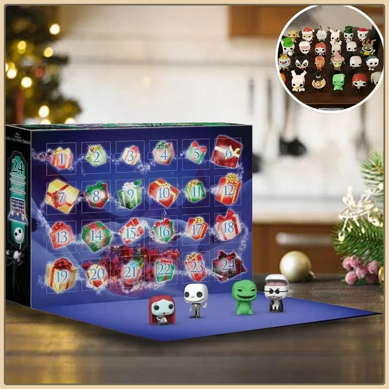 24PCS The Nightmare Before Christmas 2024 Hand Model. Spiderman Cartoon Fashion Christmas and New Year Boutique Gift Box