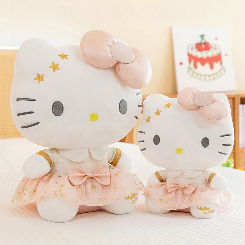 

Kawaii 60cm Sanrio Hello Kitty Plush Toy Anime Pillow Cute Platinum KT Cat Stuffed Doll Kids Birthday Xmas Gift for Children
