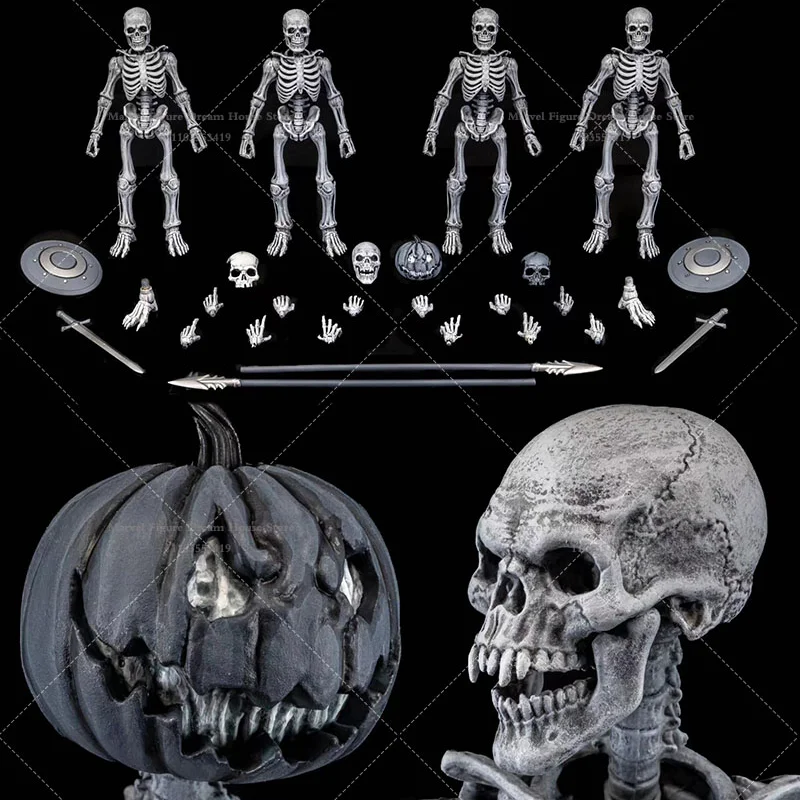 

Four Knights Studio 1/12 Scale Halloween Grey Skull 4-person Set Holiday Limited Edition 6-inch Full Set Action Figure Soldier
