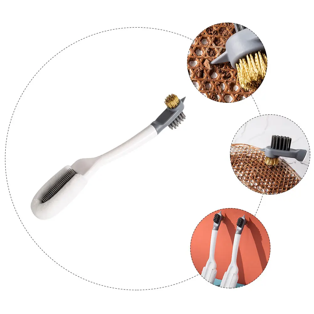 

Three Small White Shoe Brushes Multi Purpose Cleaner Washing Tool Shoes In One Pp Clothes Microfiber Non Scratch Long