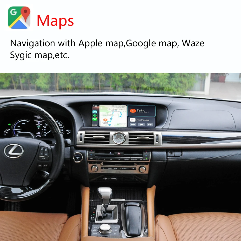 LX-Apple CarPlay sem fio com link espelho, AirPlay, Android, interface automática, funções do Youtube, Lexus LX 570 2015-2021